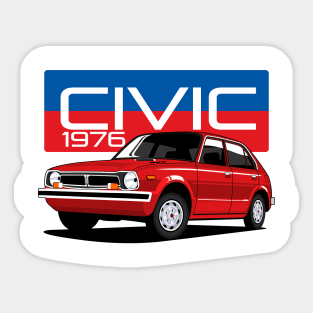 Civic 1976 Classic Cars Sticker